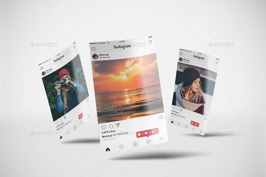 Papaer Mockup Free Instagram : Instagram Post Mockup Free (PSD